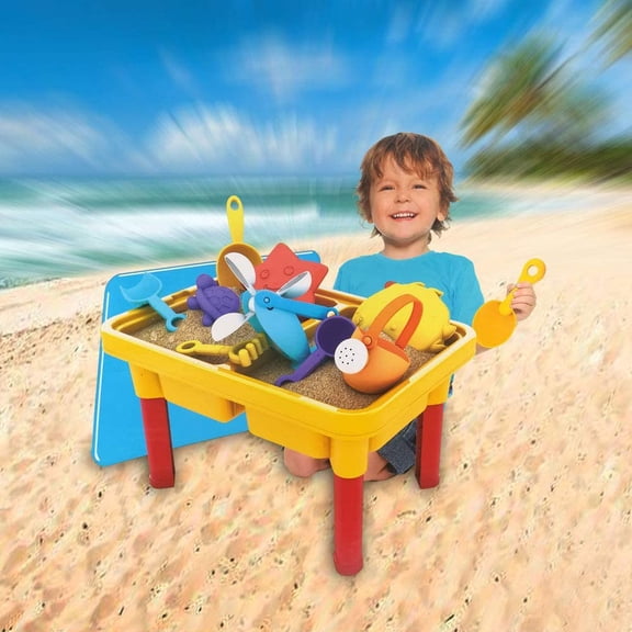 Sand and Water Table for Toddlers 3in1 Indoor & Outdoor Sensory Bin for Kids Portable Baby Table with Cover and Toddler Beach Toys