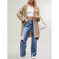 thumbnail image 4 of Cárdigan de Mujer, Estilo Oversize, Abierto por Delante Caqui M, 4 of 10