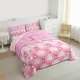 thumbnail image 3 of Manfei Letter Monogrammed J 3 Pieces Queen Comforter Set,Kawaii Butterfly Bowknot Ultra Soft Bedding Sets,Pink Bling Glitter Bedding Comforter Set,Ultra Soft Home Decor,Reversible, 3 of 8