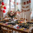 thumbnail image 5 of Spring Flowers Round 13 Inch Placemats Set of 2, Watercolor Country Colorful Floral Black HeatResistant Non Slip Place Mats for Dining Table, Wipeable Braided Kitchen Table Mats for Housewarming, 5 of 9