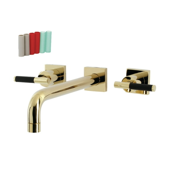 Kingston Brass KS6022CKL Kaiser Two-Handle Wall Mount Roman Tub Faucet, Polished Brass