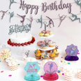 thumbnail image 4 of 36 Pieces Gymnastics Party Supplies Decoration 2 Gymnastics Birthday Banner 3 Table Honeycomb Centerpieces 12 Cupcake Topper 1 Cake Topper 18 Latex, 4 of 5