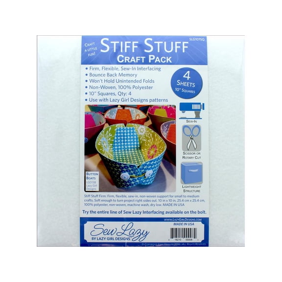 Lazy Girl Designs Stiff Stuff Interfacing 10" 4pc