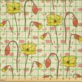 thumbnail image 2 of Ambesonne Art Deco Fabric by the Yard Microfiber, Repeating Poppy Flowers, 1 Yard, Mustard and Burnt Sienna, 2 of 2