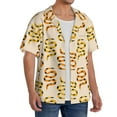 thumbnail image 4 of Xecao offers the Hand Drawn Snake for Men's Casual Short-sleeved Shirt, a button-up collared shirt with a pocket, perfect for beach vacations and yacht travel in the 4X-Large size., 4 of 7