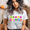 thumbnail image 2 of Spanish Teacher T-Shirt, Like a Normal Teacher But Cooler, Colorful Unisex Tee, White, Size S, 2 of 6