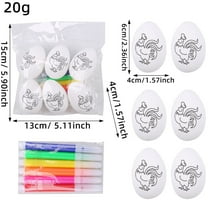 Wioihee 6pc Easter Eggs Painting Kit-Reusable Paintable Eggs with Doodle Kit for Girls and Boys, DIY Easter Toys with Egg Washer for Easter Decoration, Easter Gift for Children