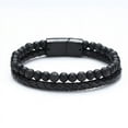 thumbnail image 1 of Natural Agate Leather Bracelet Genuine Leather Woven Multi-layer Leather Bracelet, 1 of 2