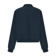 thumbnail image 5 of Byworldtasic Womens Bomber Crop Jacket Casual Long Sleeve Button Down Jackets with Pockets, 5 of 8