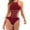 Red, variant on Ausyst Swimsuit Women Solid Color Fashion Casual Broadband Sling Hollow Out One-Piece Bikini Set, Summer Clearance!