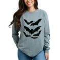 thumbnail image 2 of Halloween Bats Distressed - Womens Garment Dyed Long Sleeve, 2 of 10