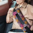 thumbnail image 2 of Vintage Retro Post Surgery Seatbelt Pillow - Floral Bohemian Mastectomy Car Cushion for Women, Tribal Folk Style Heart Surgery Recovery Pillow with Secure Straps, 2 of 7