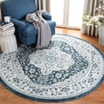 thumbnail image 2 of SAFAVIEH Isabella Patrick Oriental Area Rug, Navy/Creme, 6'7" x 6'7" Round, 2 of 9