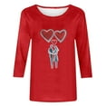 thumbnail image 4 of Xuyuer Women's Casual Daily Round Neck Three-Quarter Sleeve Loose T-Shirt, Comfortable 3/4 Sleeve Top for Spring Summer Everyday Fashion and Relaxed Weekend Wear, 4 of 5
