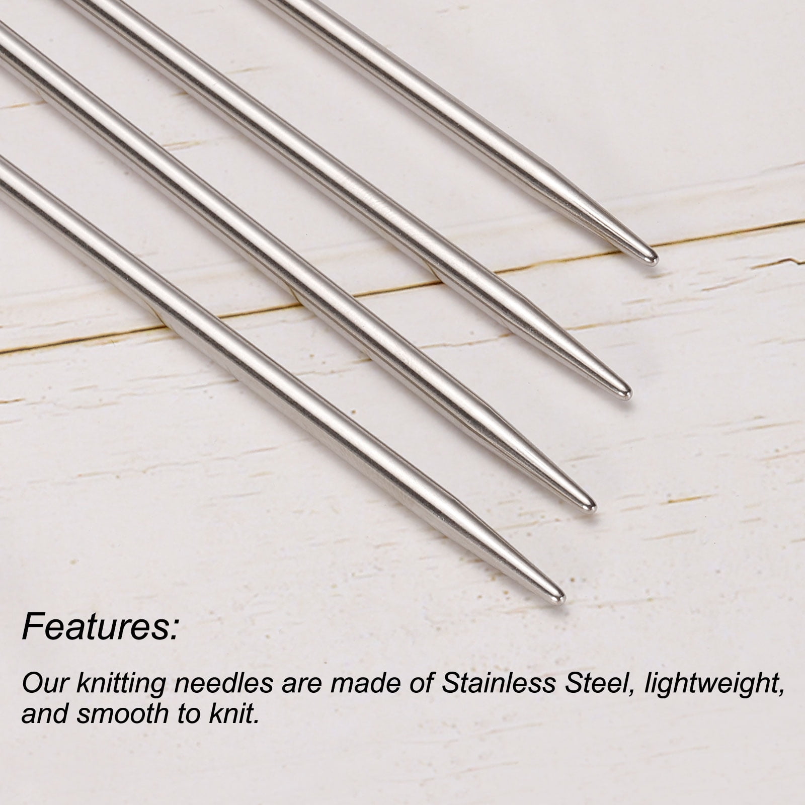 Wal Front 44pcs 25cm/36cm Multi-Size Double Point Straight Knitting Needles Sweater Sets