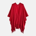thumbnail image 5 of Gelikeya Shawl Wraps for Women, Cozy Lightweight Knitted Poncho Cape with Pockets, Warm for Fall Winter Travel, Red, One Size, 5 of 5
