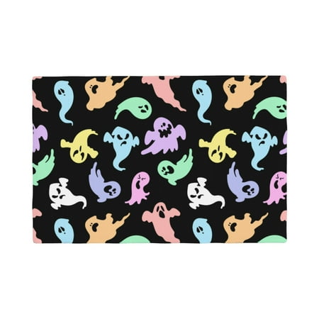 

Placemats Set of 6 colorful halloween ghost Place mats for Dining Table Indoor/Outdoor Cute Heat Resistant Washable Table Mats(18 x 12 )