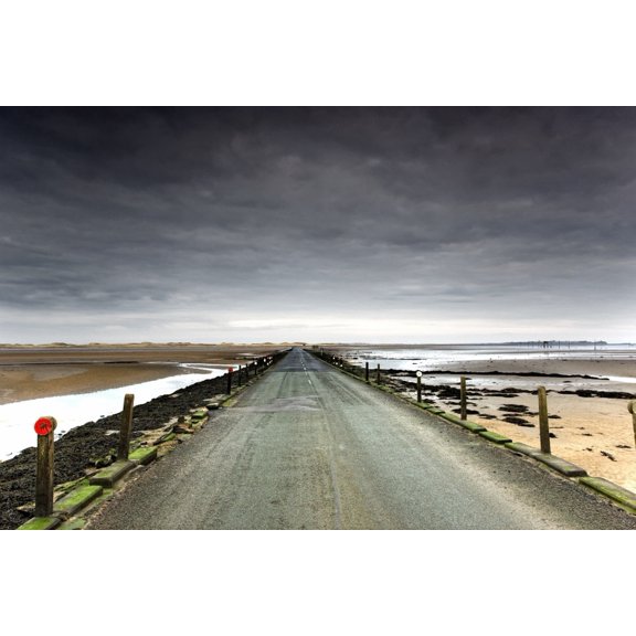 Small Road Near A Beach NorthumberlandEngland Canvas Art - John Short  Design Pics (38 x 24)