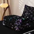 thumbnail image 5 of Homewish Purple Bowknot Zipper Full Size Comforter Sets with Fitted Sheet and 2 Pillowcases,Watercolor Cute Rhombus Pattern Zipper Bedding Set For Kids Girl,Black Reversible,4 Pieces, 5 of 7