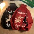 thumbnail image 2 of Suéter de cuello alto de alce de Navidad para mujer, traje de pareja engrosado de invierno, suéter versátil de estilo perezoso de moda Ins, gran oferta, 2 of 5