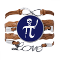 thumbnail image 1 of Cara Pi, arma matemática. Pulsera de cuero Negro trenzado pulsera de cuerda de amor Unbranded M, 1 of 3