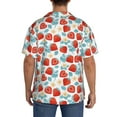 thumbnail image 5 of Vsdgher Strawberries Print Men's Wrinkle Free Untucked Cuban Shirt Business Casual Button Down Shirts Short Sleeve Shirt, 5 of 7