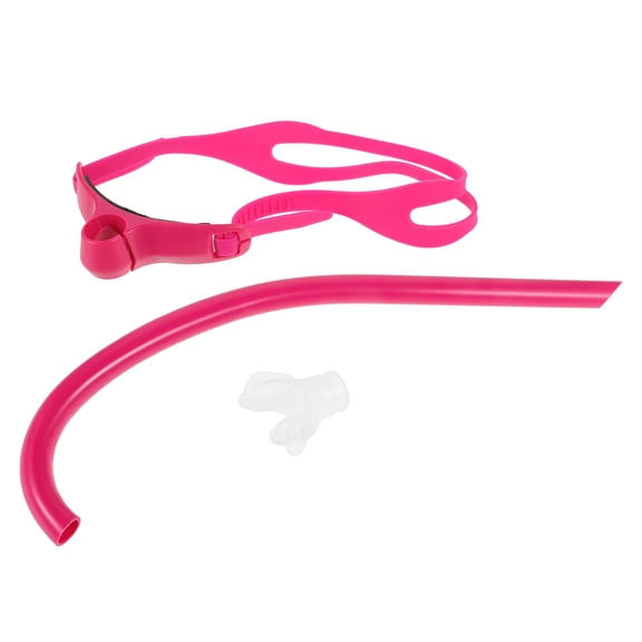SWETRACE 1Set Front Mount Swim Snorkel Rosy Silicone for Lap Swimming Adults Training Gear