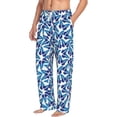 thumbnail image 6 of Gukieu Blue Butterflies Print Men's Home Trousers, Elastic Drawstring Home Pajamas Clothing Suitable for Adult Men-Large, 6 of 6
