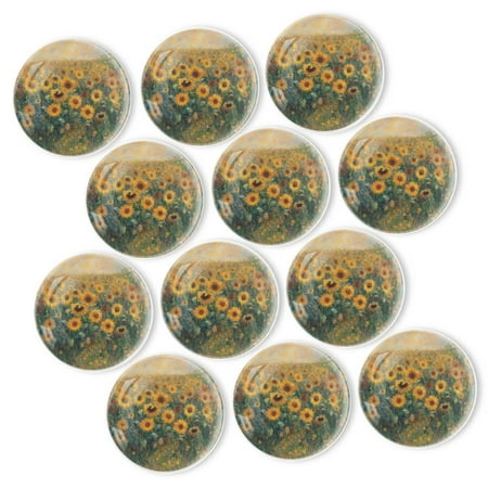 

Strong Refrigerator Magnet Fridge Sticker Beautiful Sunlit - Field Sunflowers 12Pcs Beautiful Photo Decorative Magnet Set Small Round Crystal Glass Craftwork for Refrigerator Decor