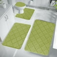 thumbnail image 7 of Kugisaki Bathroom Rugs Set Flocked 4Piece Memory Foam, Soft and Non Slip Washable Toilet Bath Mat with an U-Shaped Toilet Rug and Toilet Seat Cover for Shower Toilet, 7 of 7