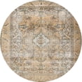 thumbnail image 1 of Ahgly Company Indoor Round Traditional Dark Almond Brown Persian Area Rugs, 4' Round, 1 of 6