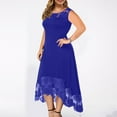 thumbnail image 4 of Fshaion Robe d'Été pour Femmes 2024 Grande Taille Décontractée Couleur Unie Col Rond Aguichant Dentelle Sans Manches Ample Robe Chandail Liquidation à Moins de 10!, 4 of 7