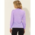 thumbnail image 4 of INSPIRE CHIC Blusa De Lavanda De Oficina De Trabajo Sólido De Manga Larga Con Cuello De Pajarita Elegante Para Mujer Lavanda XS, 4 of 6