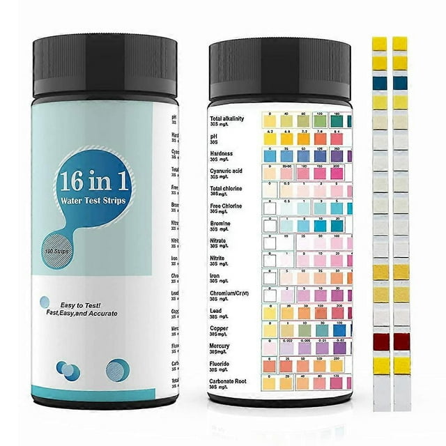 16 in 1 Water Test Kits,100PCS Drinking Water Testing Strips,Tap and Well Water Test Strip&ETesting