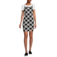 thumbnail image 2 of No Boundaries Juniors' Plaid Dress and Ribbed T-Shirt, 2-Piece Set, 2 of 5