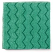 Rubbermaid Reusable Cleaning Cloths, Microfiber, 16 x 16, Green, 12/Carton