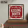 thumbnail image 6 of 2D Flat 1pc, Kissing Booth Wooden Framed Sign Valentine's Day Theme, Wall Hanging, Vintage, Wall Decor for Bedroom, Living Room, Entryway, Decorative Signs Plaques Inch, 2D Flat Easy Hang with Ad, 6 of 8
