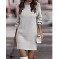 thumbnail image 1 of Suéter de cuello alto de manga larga de color neto de otoño e invierno de Europa y Estados Unidos, vestido de mujer, 1 of 4