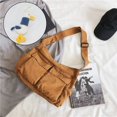 thumbnail image 1 of Paquete literario de gran capacidad para mujer, bolso de hombro de lona, sólido, suave, de mezclilla, o viaje para ocio, a la moda, 2023, 1 of 4