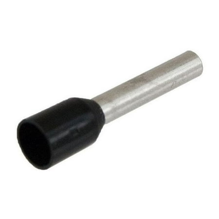 100PCS FER-16-10D BLACK 16AWG 10MM WIRE FERRULES