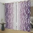 thumbnail image 3 of Nanqianyi Blackout Curtains Ombre Purple with White Wave Striped for Bedroom Living Room, Grommet Thermal Insulated Window Drapes, 42 x 96 Inch, 2 Panels, 3 of 11