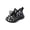 Black, variant on Willtoo Kids Checkered Knit Athletic Sneakers Breathable Mesh Elastic Lace-Up Running Shoes Lightweight Non-Slip Casual Sport Shoes