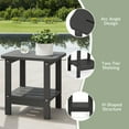 thumbnail image 6 of WestinTrends Aruba 2-Tier Outdoor HDPE Modern Adirondack Square Patio Side Table, Gray, 6 of 14