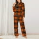 thumbnail image 2 of Fotbe Halloween Tartan Plaid Conjunto de Pijama de Manga Larga para Mujer con Estampado, Ropa de Dormir de 2 Piezas, Conjunto de Casa Suave y Cómodo con Bolsillos-Medium, 2 of 7