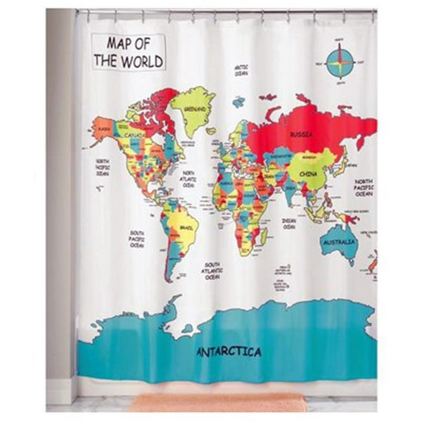 world map shower curtain walmart Interdesign 247939 72 X 72 In World Map Shower Curtain Walmart world map shower curtain walmart