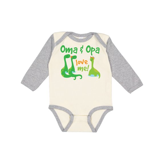 Inktastic Oma and Opa Love Me Grandchild Boys Long Sleeve Baby Bodysuit