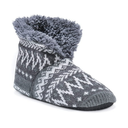 muk luks men's nordic knit bootie slipper socks