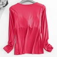 thumbnail image 4 of Fancifize Women's Pajama Tops With Built In Bra Long Sleeve Shirts Crew Neck Lightweight Slim Fit Loungewear Sleepwear, 4 of 5