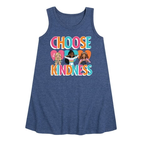 

Barbie - Multi-Color Choose Kindness - Toddler and Youth Girls A-line Dress