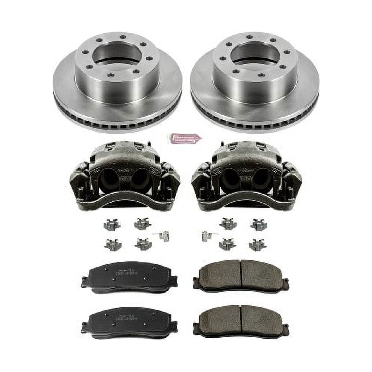 PowerStop Front Stock Replacement Brake Pad and Rotor Kit with Calipers Fits: FORD Select Models KCOE6545